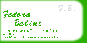 fedora balint business card